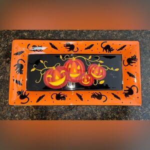 Gatesware by Laurie Gates Halloween serving Tray or Platter with Pumpkins